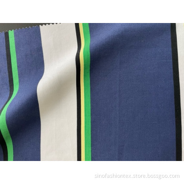 Bomullsspandextryck stripe tyg för damens outwear